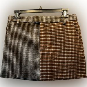 Rails Prim Pattern Block Mini Skirt Plaid Pocket Size XS Brown Black